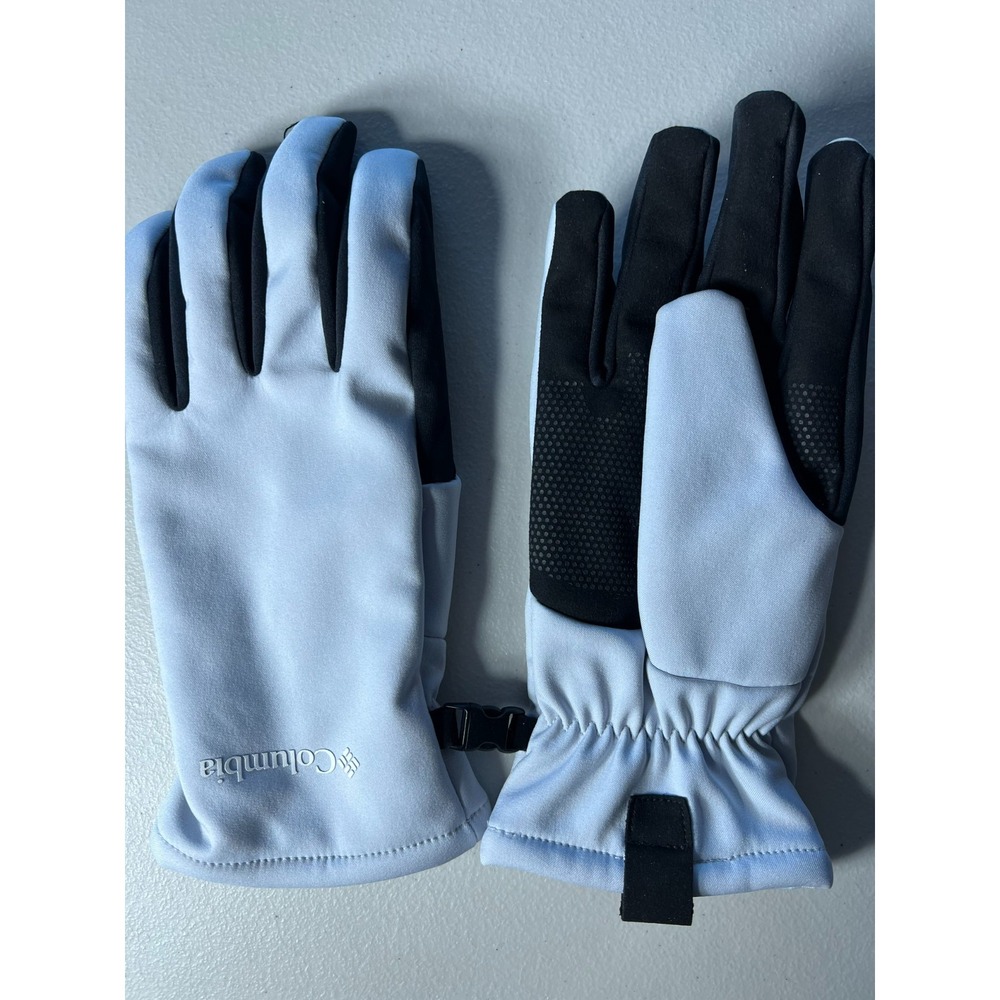 Columbia Womens XL Light Blue Softshell Fleece Lined Winter Gloves